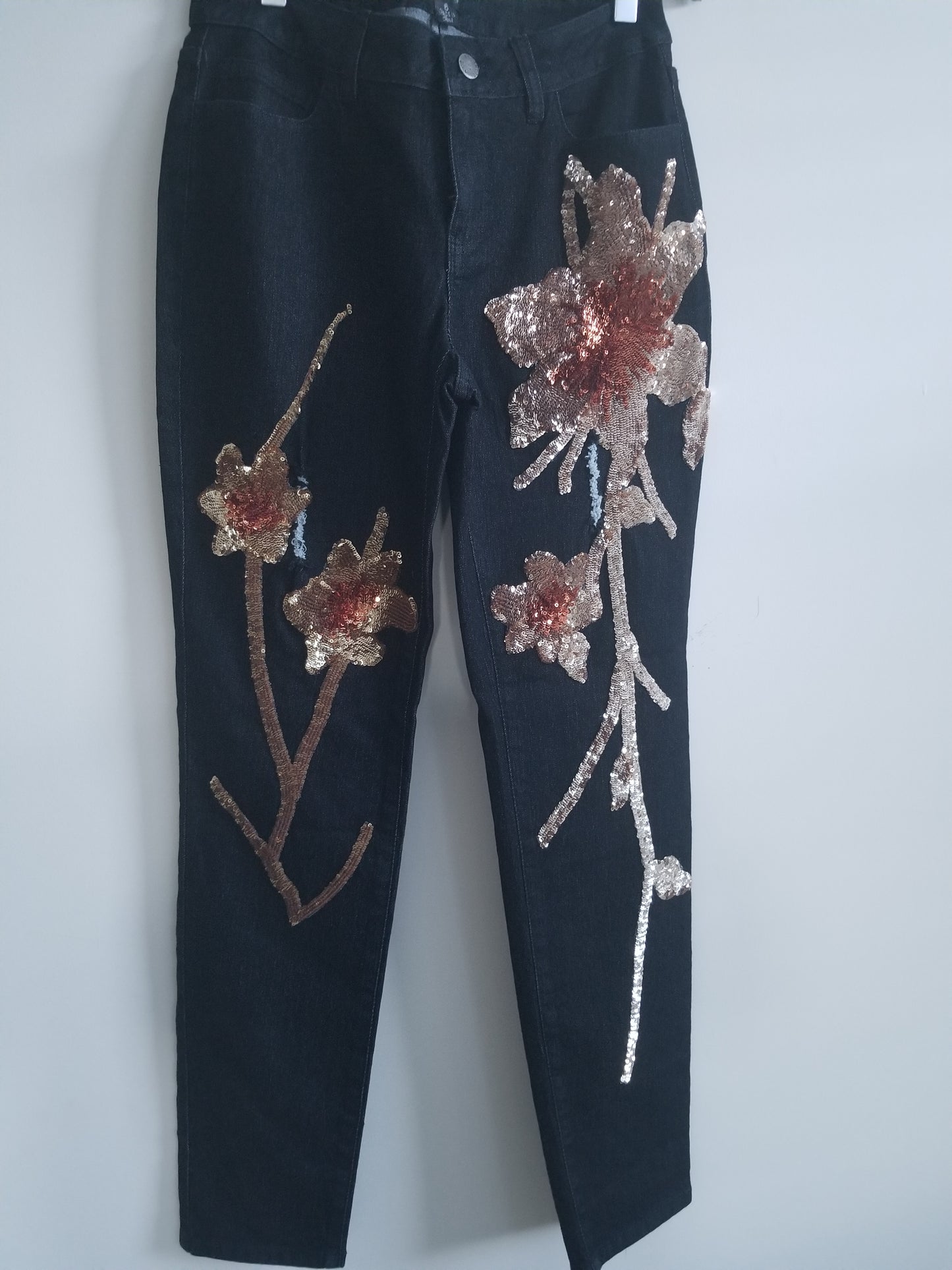 Jazzy Black Embellished Jean - Size 6